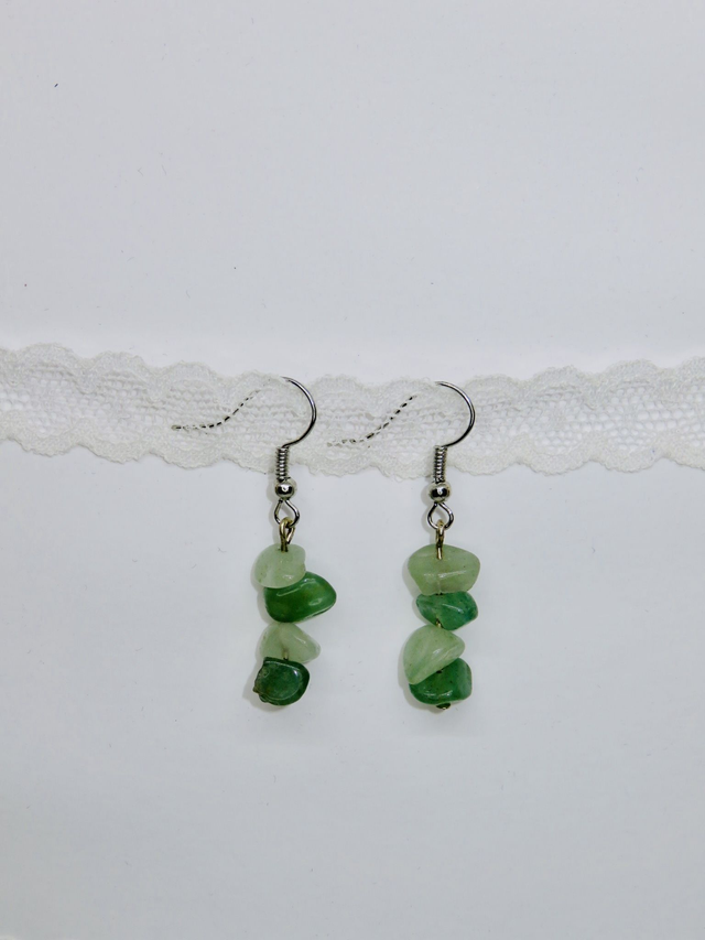 Boucle d'oreille pendante en Aventurine verte