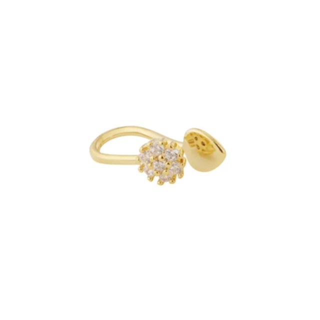 Flower earcuff goud
