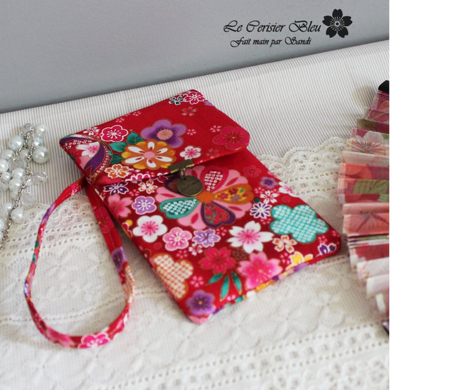 Etui pour smartphone "Miya" rouge