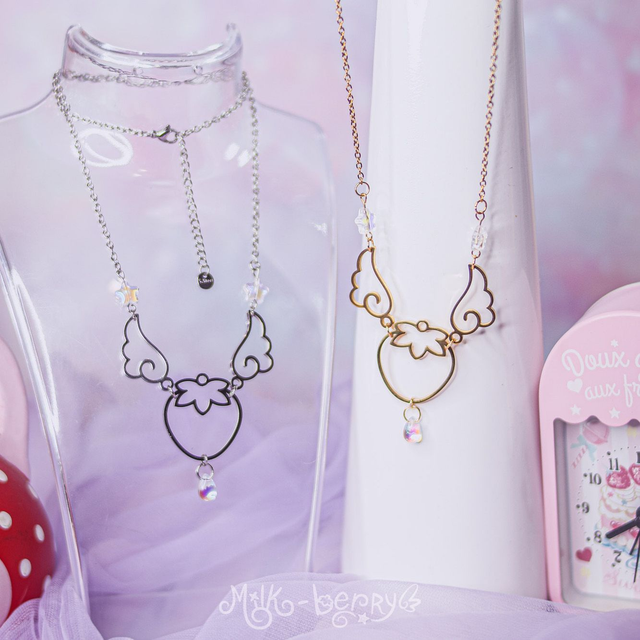 Collier Fraise Ailée Acier Inoxydable