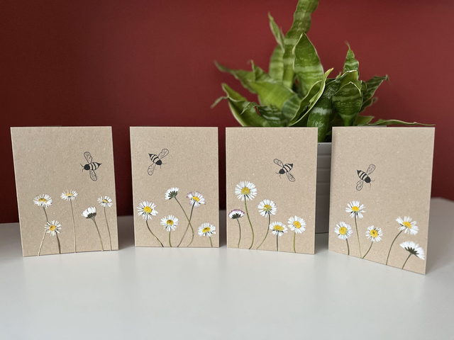 Daisies and Bee Greeting Card