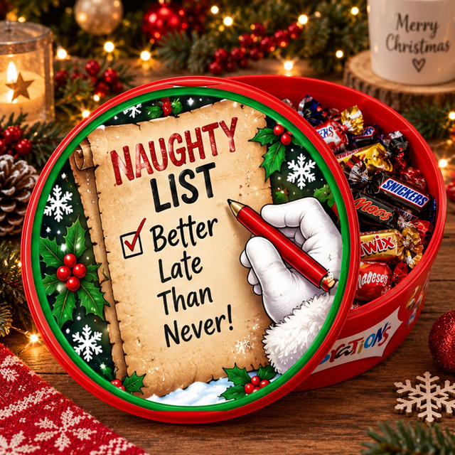 Adult Christmas Chocolate Tub Sticker | Funny Christmas Sweet Tub Label | Custom Christmas Treat Sticker | DIY Christmas Gift
