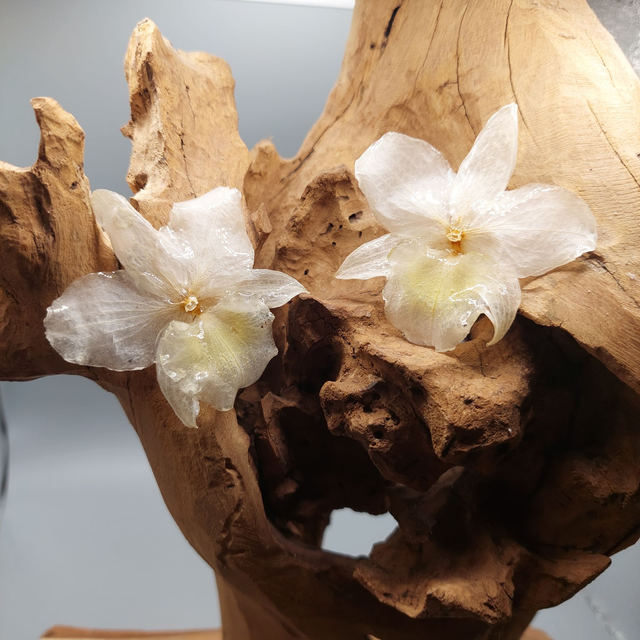 Boucles d’oreilles Orchidée – Bijou floral fait main