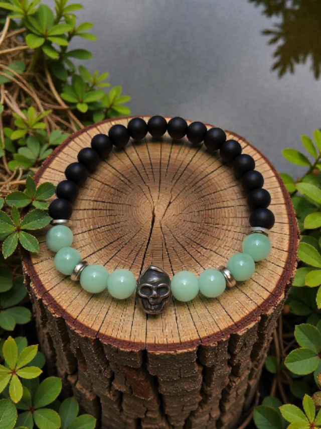 Bracelet Amazonite/  Onyx mat - Équilibre &amp; Protection