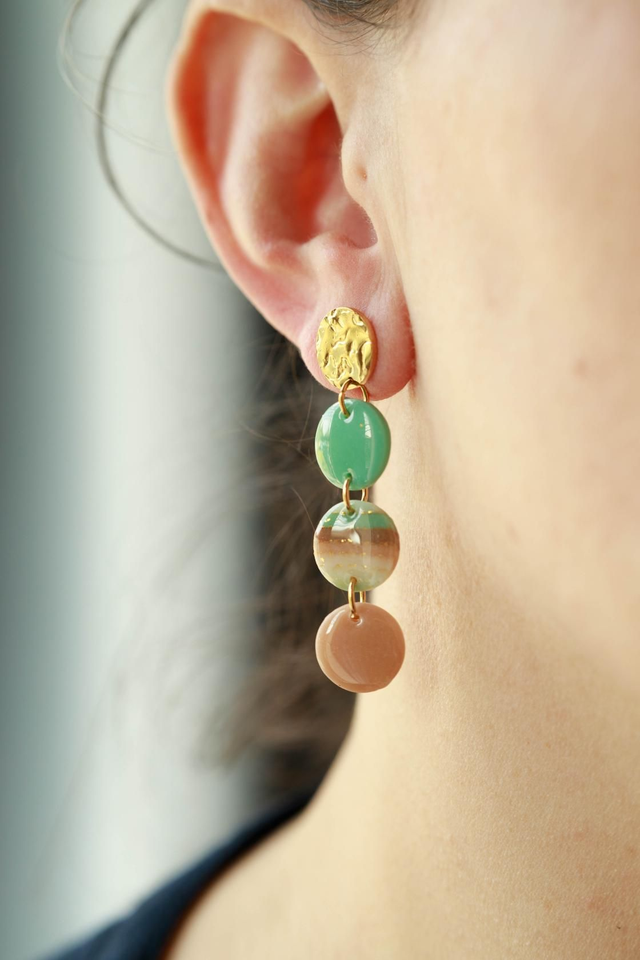 Boucles d&#039;oreilles triple rond collection Éclat Organique 