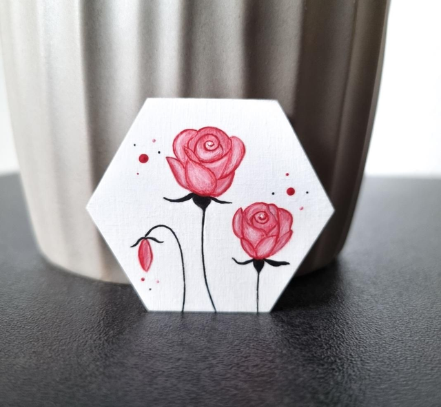 Mini-peinture aimantée roses