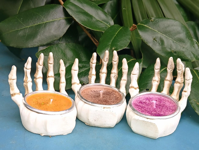 Skeleton Hand Candle