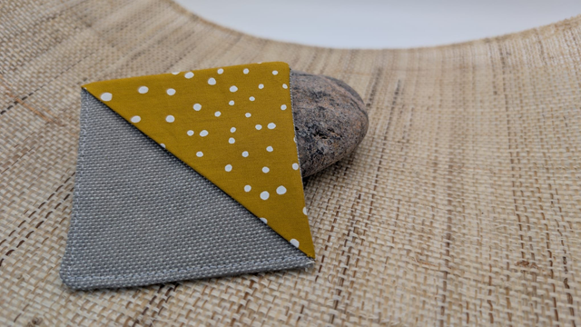 Marque-page "coin" - Moutarde/gris