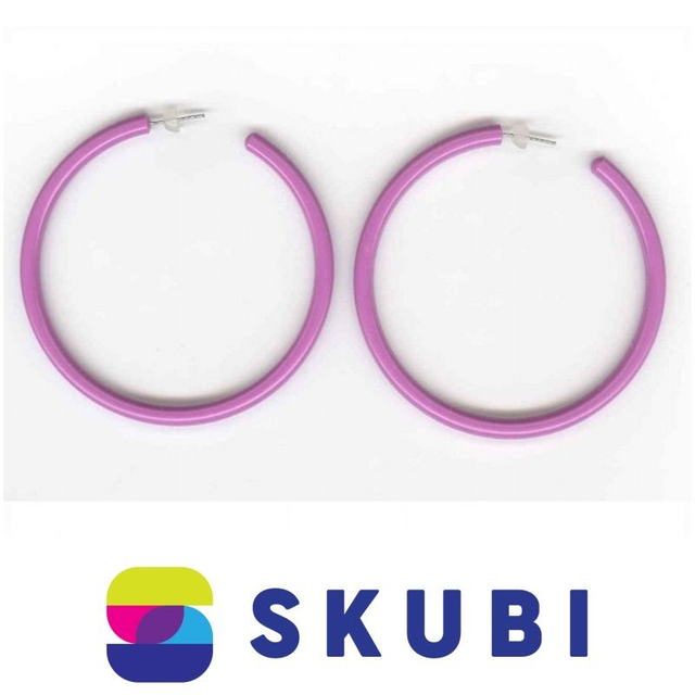 RETRO NÁUŠNICE PLASTOVÉ - KRUHY - 8 CM (č. 74)