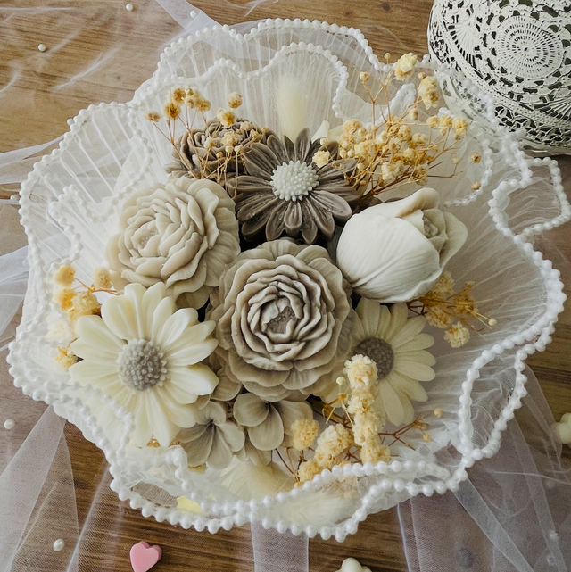 Bouquet beige parfum fleur de coton 