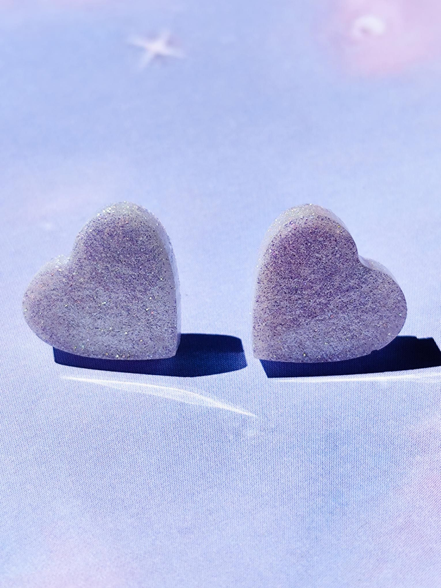 Boucles d'oreilles puces cœur irisé Love Me Softly