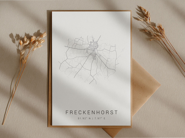 Freckenhorst Stadtkarte | Druck | Postkarte