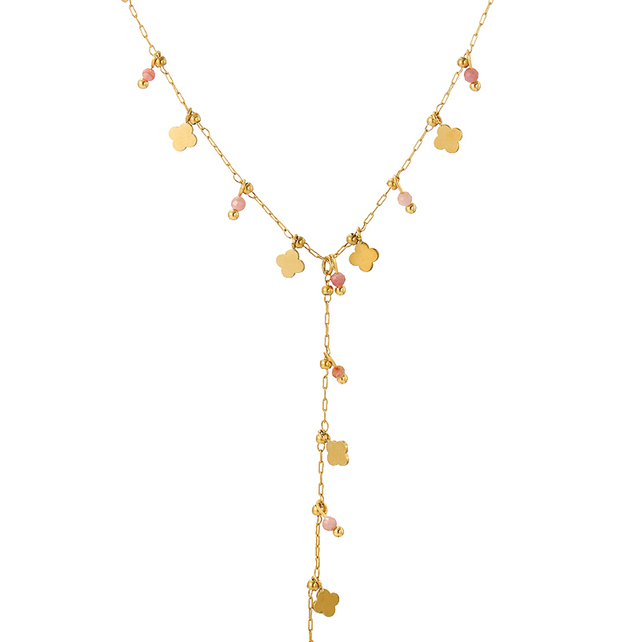 Collier perle et trèfle