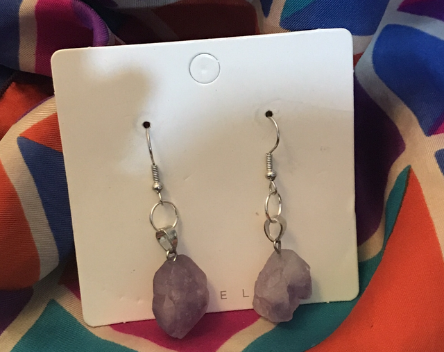 Purple Dangling Earrings-PUR45