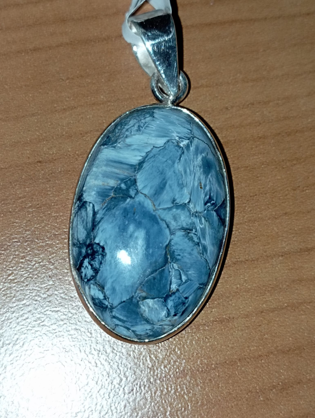 Pendentif Argent Pietersite Bleue