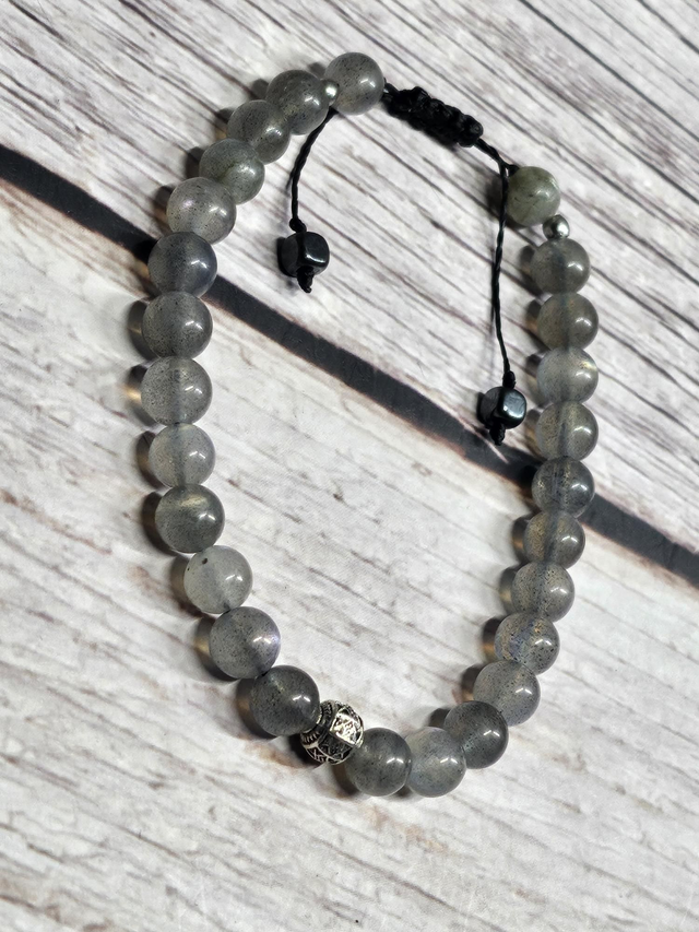 Bracelet Labradorite – Macramé Ajustable