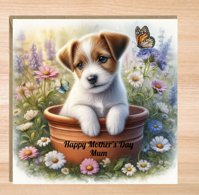 Personalised Jack Russell Puppy Mother’s Day Card