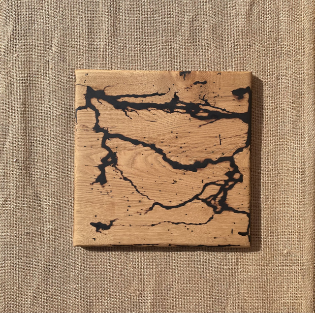 Dessous de plats en châtaigner "electrique" noir #2