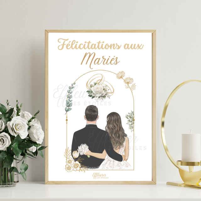 Affiche Mariage - Félicitations aux mariés