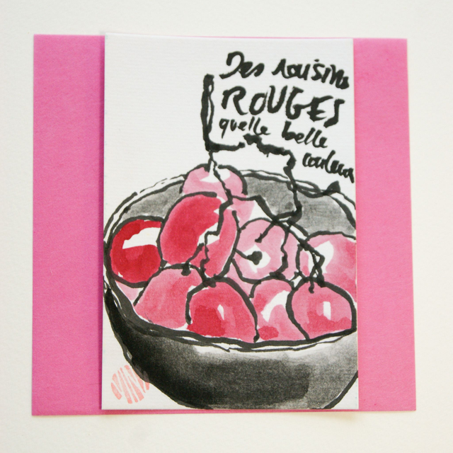 Etegami raisins rouges