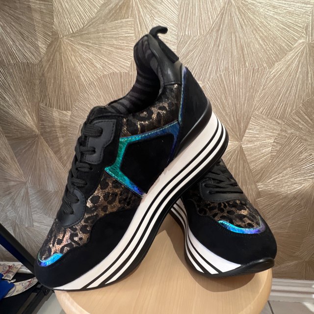 Basket Léopard motif bleu