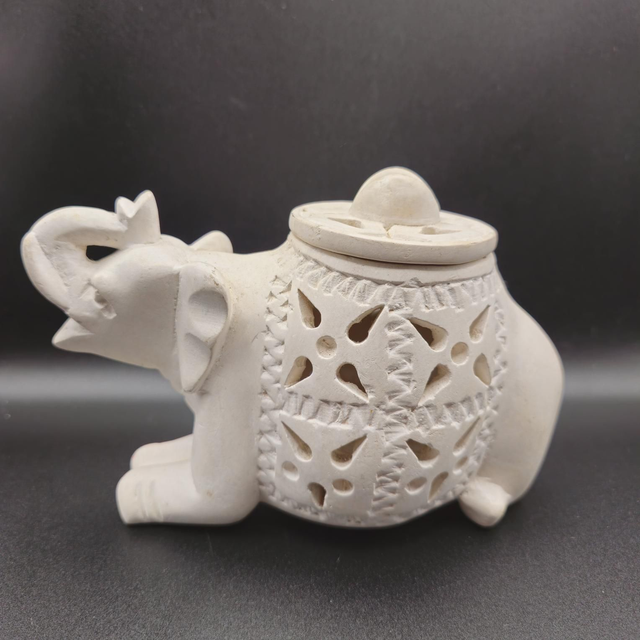 Brûle-Encens  Éléphant en Stéatite 