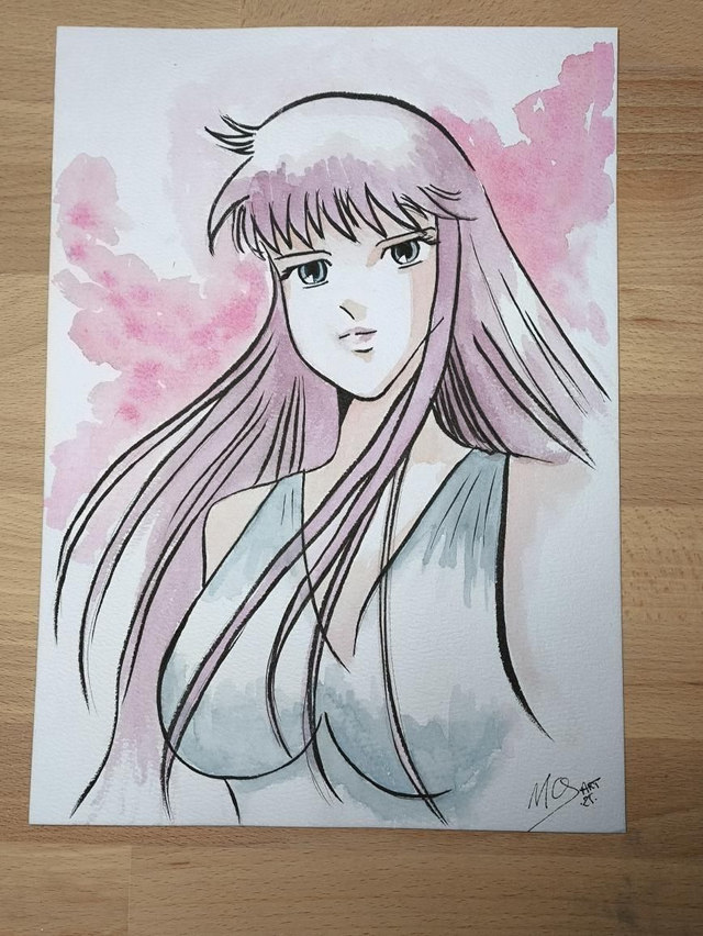 Aquarelle Athéna "Saint seya" A4