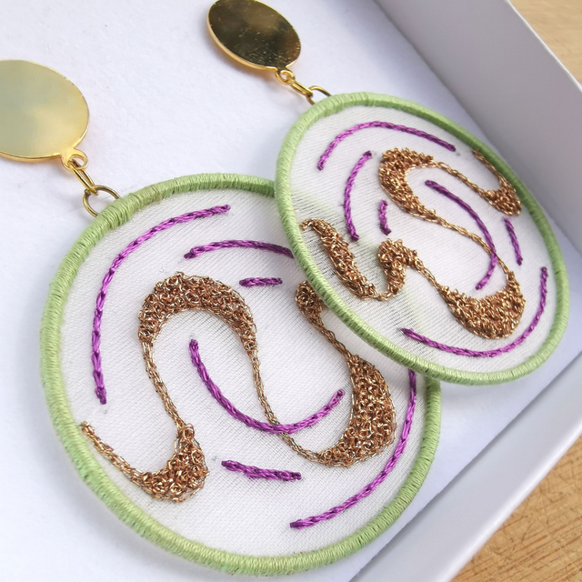 Collection FLOW - Boucles d’oreilles - Vert/ Violet