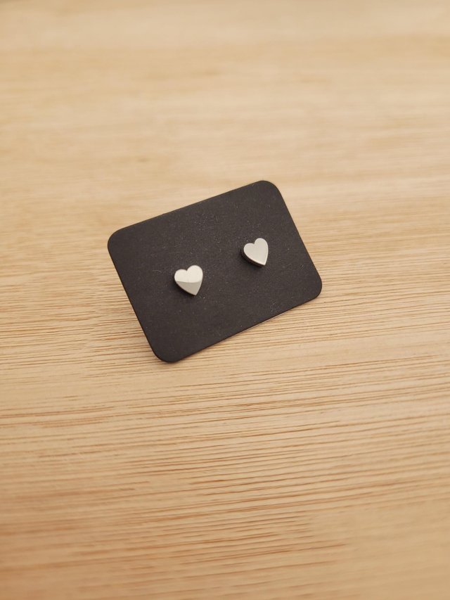 Stainless steel Heart stud earrings - SL-007