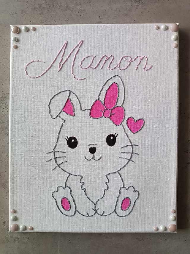 Toile personnalisée lapine 