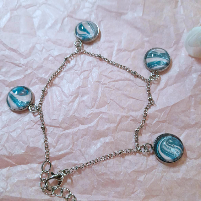 PREMIER EMOI - Bracelet chaîne - rose &amp; bleu nacré