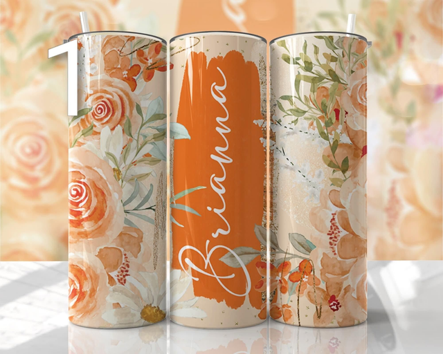 Personalised 20oz Stainless Steel Tumbler &amp; Metal Straw