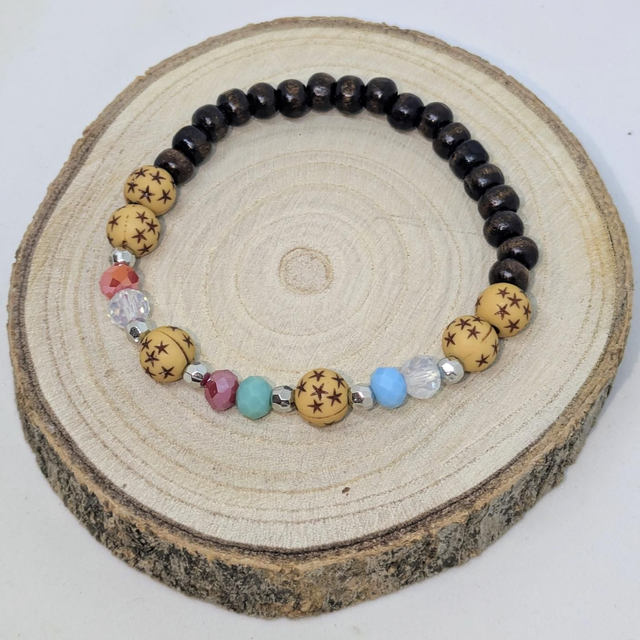 Bracelet &quot;Étoilé&quot; bois BB-014