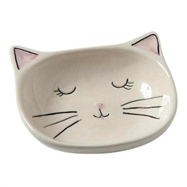 Ceramic Sleeping Cat Trinket Dish