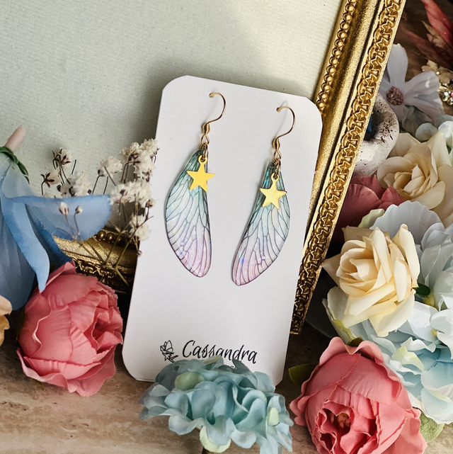 Boucle d’oreille aile de fée 
