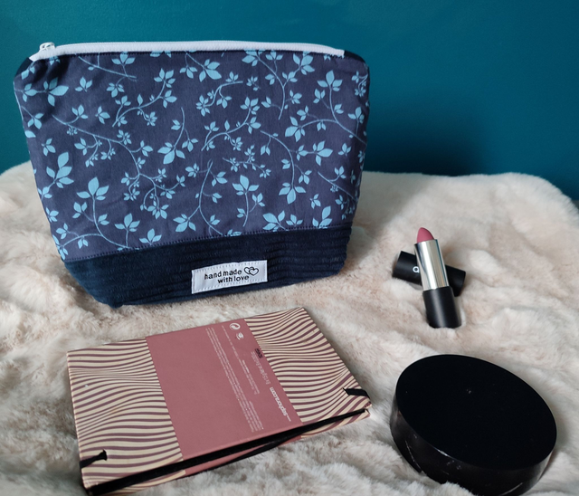 trousse à maquillage bi-matière 