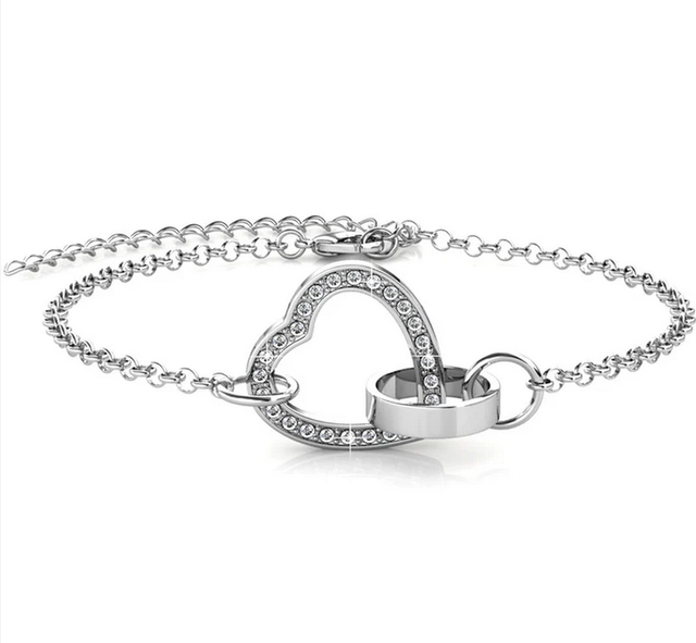 Locked Coeur (acier inox. rhodié)