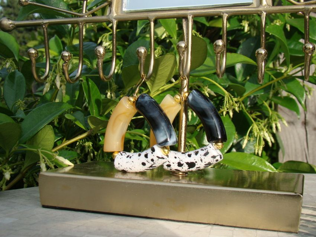 Boucles d&#039;oreilles perles tubes incurvées Shabalaa Savaana