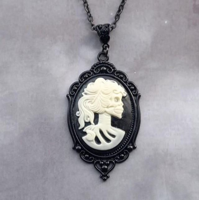 Skeleton Cameo Necklace 