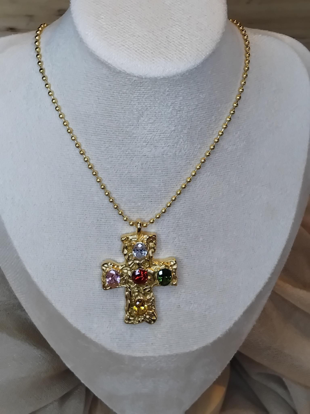 Collier croix en acier inoxydable 