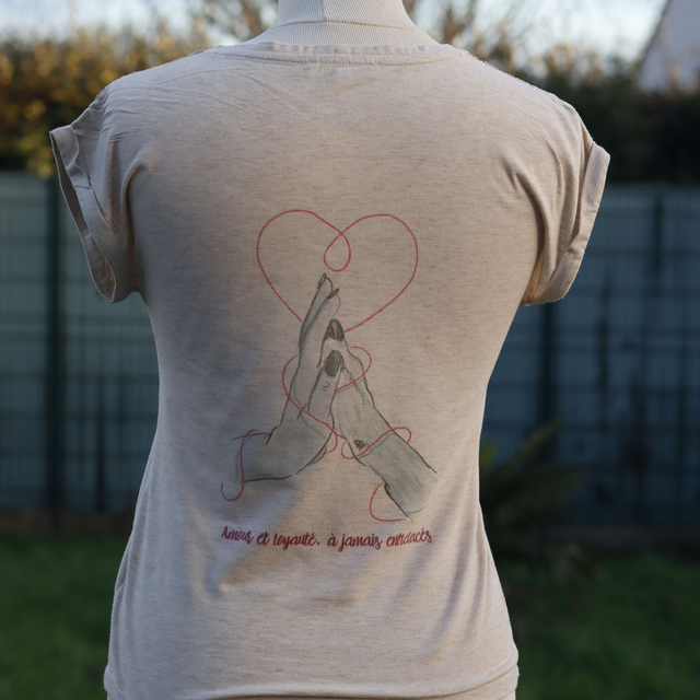 T-shirt Morgan taille XS – design unique "Entrelacés à tout jamais" 