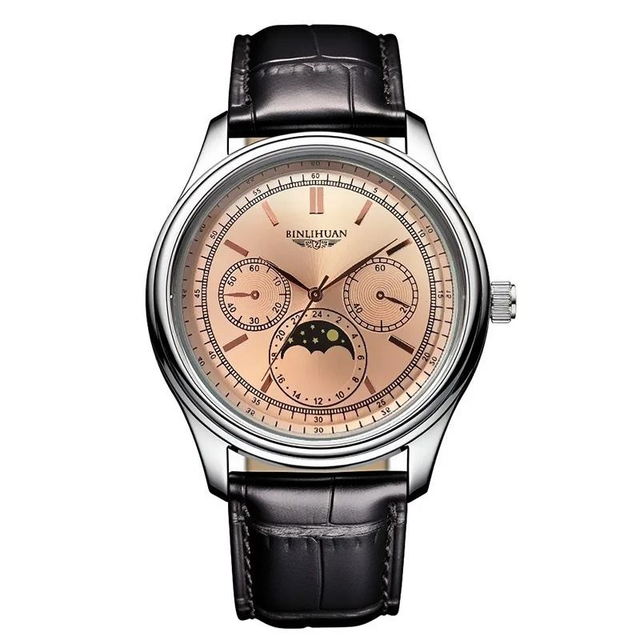 Montre analogique à Quartz pour hommes, haute qualité, ceinture de luxe noir