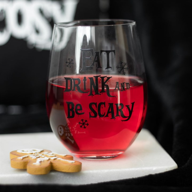 Eat, Drink &amp; Be Scary Stemless Glass