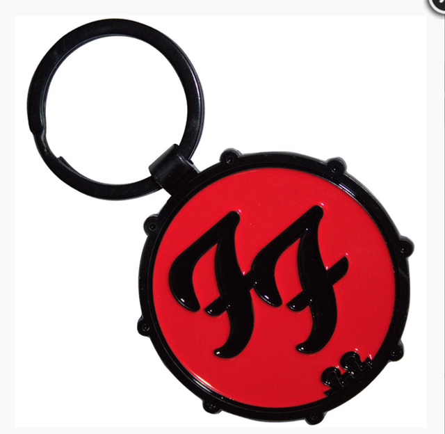 FOO FIGHTERS KEYCHAIN: FF LOGO DRUM DOUBLE-SIDED