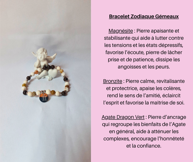 204- Bracelet Zodiaque Gémeaux