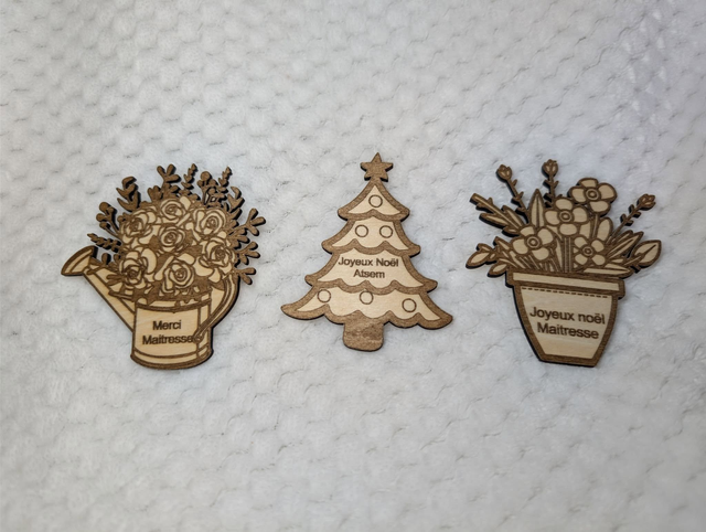 magnet en bois texte personnalisable