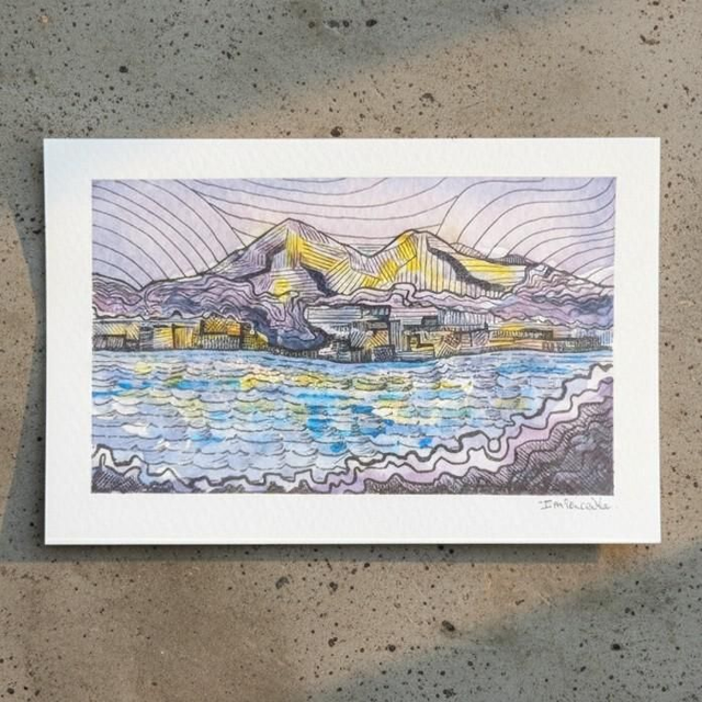 Encre et aquarelle - La baie de Fort de France - Martinique 