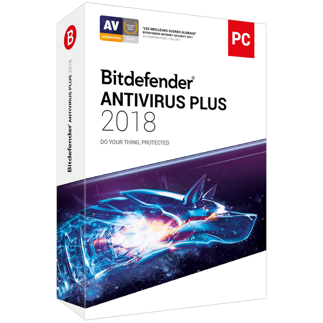 Logiciel sécurité Bitdefender - Antivirus Plus 2018 - 1 An / 1 PC