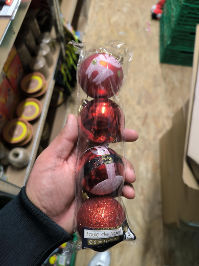 BOULE DE NOËL PERE NOËL X4