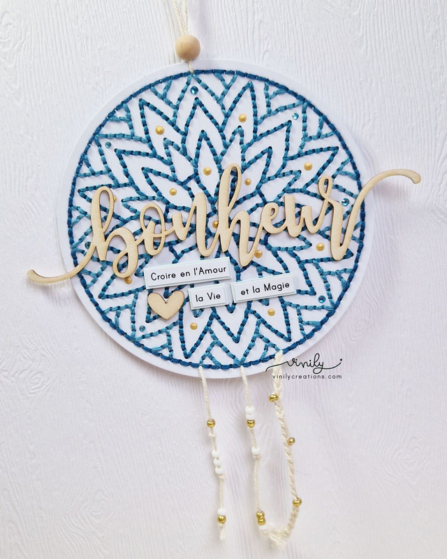 Mandala brodé: Bonheur